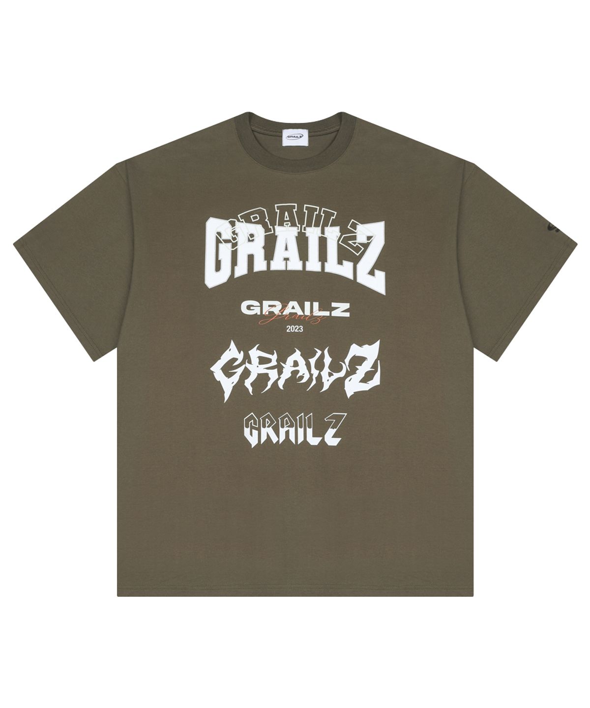 그레일즈(GRAILZ) MULTI LOGO T-SHIRTS [KHAKI]