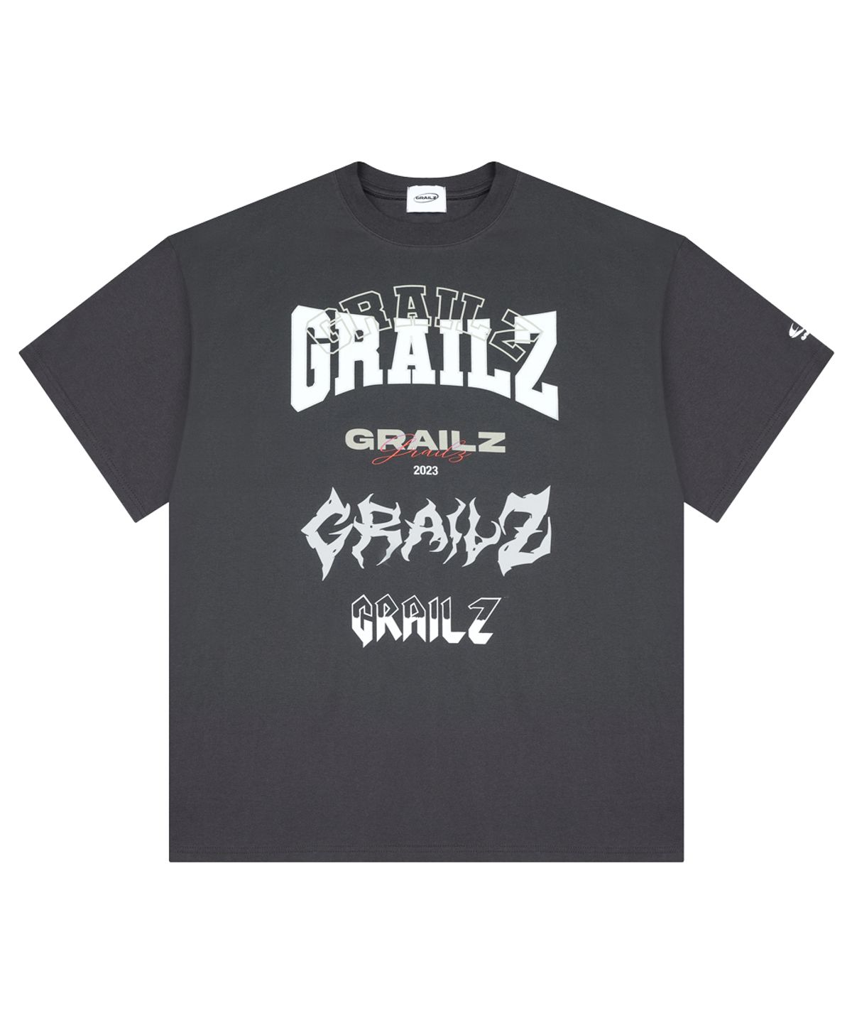 그레일즈(GRAILZ) MULTI LOGO T-SHIRTS [CHARCOAL]