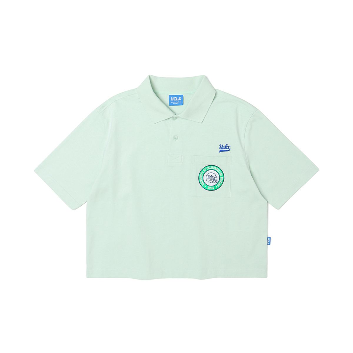 유씨엘에이(UCLA) 와펜 포인트 카라 티셔츠[LT-GREEN](UZ4ST09_67)