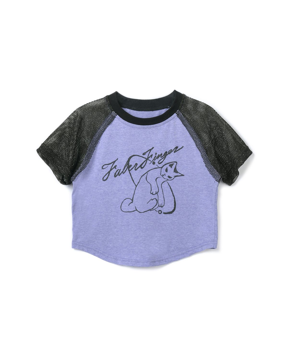 파베르핑거(FABER FINGER) Cat Mash Raglan Sleeve T-shirt (Lavender)