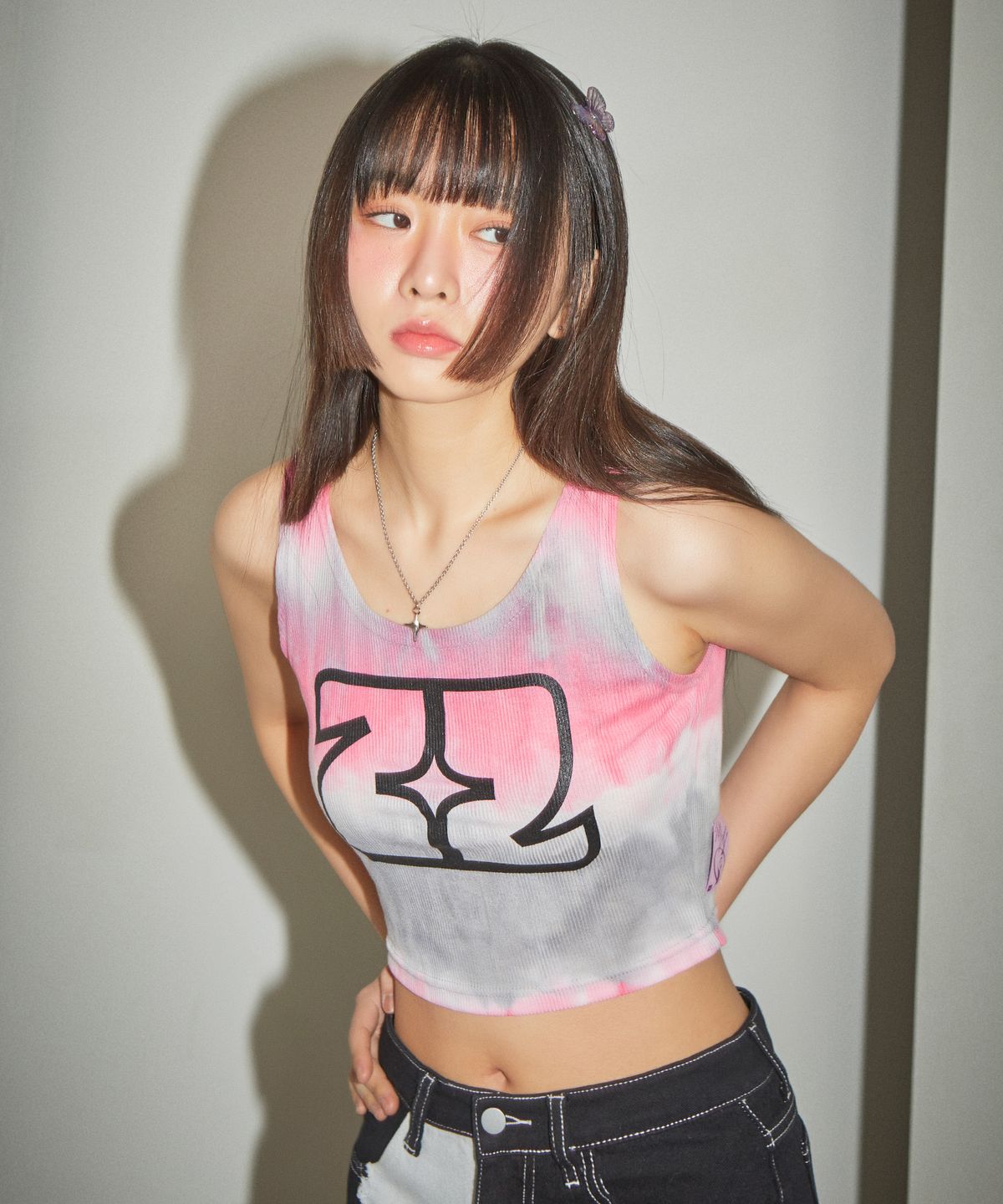 파베르핑거(FABER FINGER) Color Gradation Sleeveless T-shirt (Pink)