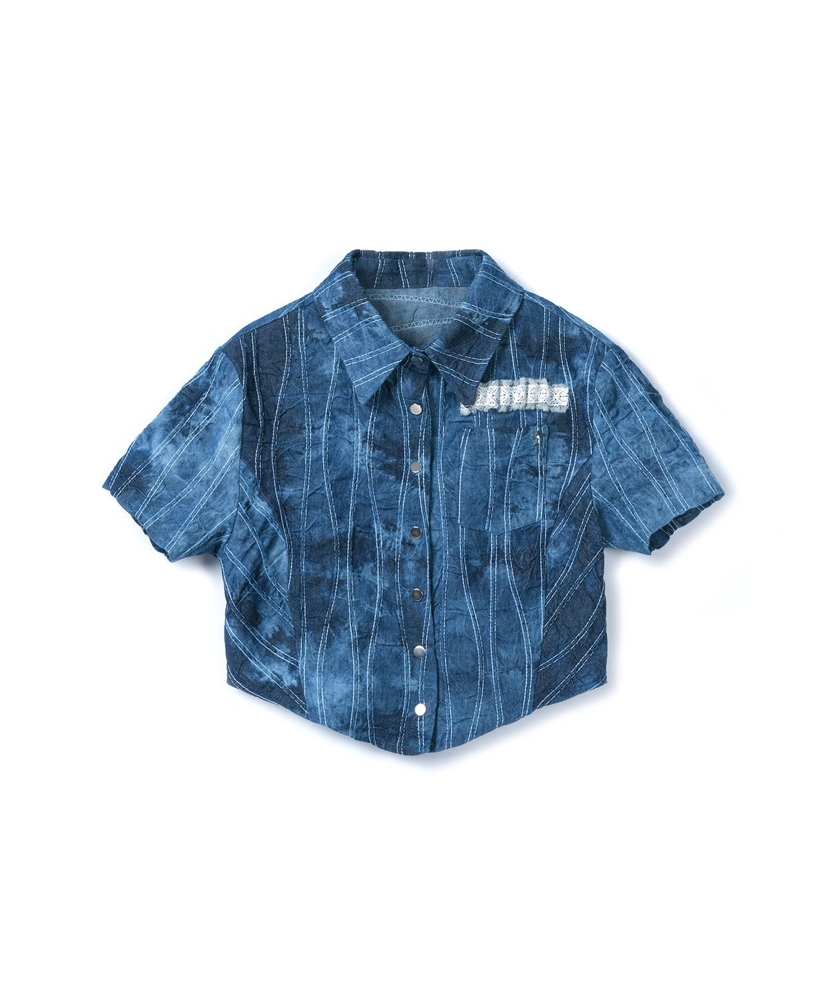 파베르핑거(FABER FINGER) Lace Demin Crop Shirt
