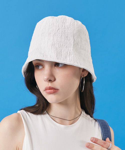 MUSINSA KOLEAT Summer Cooling Basket Mamong Bucket Hat [WHITE]
