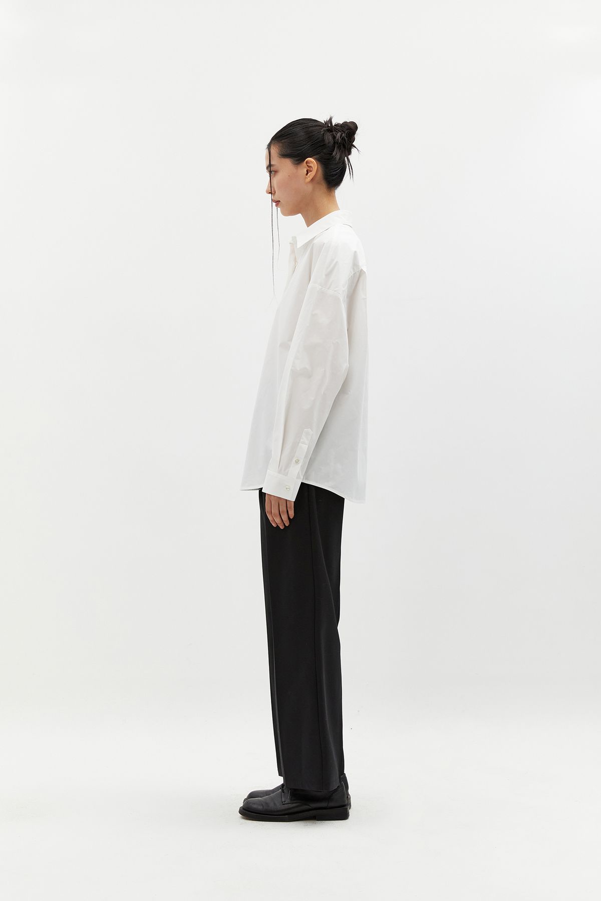 블랑드누아(BLANC de NOIRS) 오버핏 코튼 셔츠 (화이트)