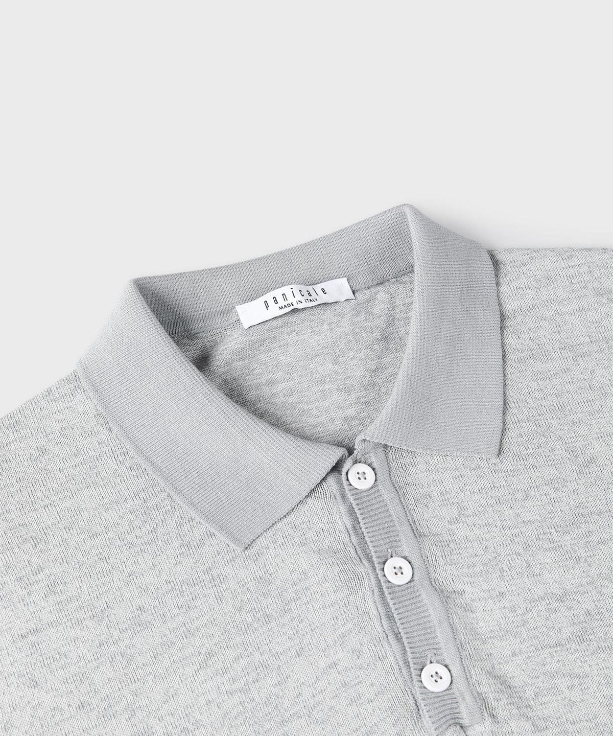 빠니깔레(PANICALE) 리넨 코튼 블렌드 폴로 셔츠 [그레이]