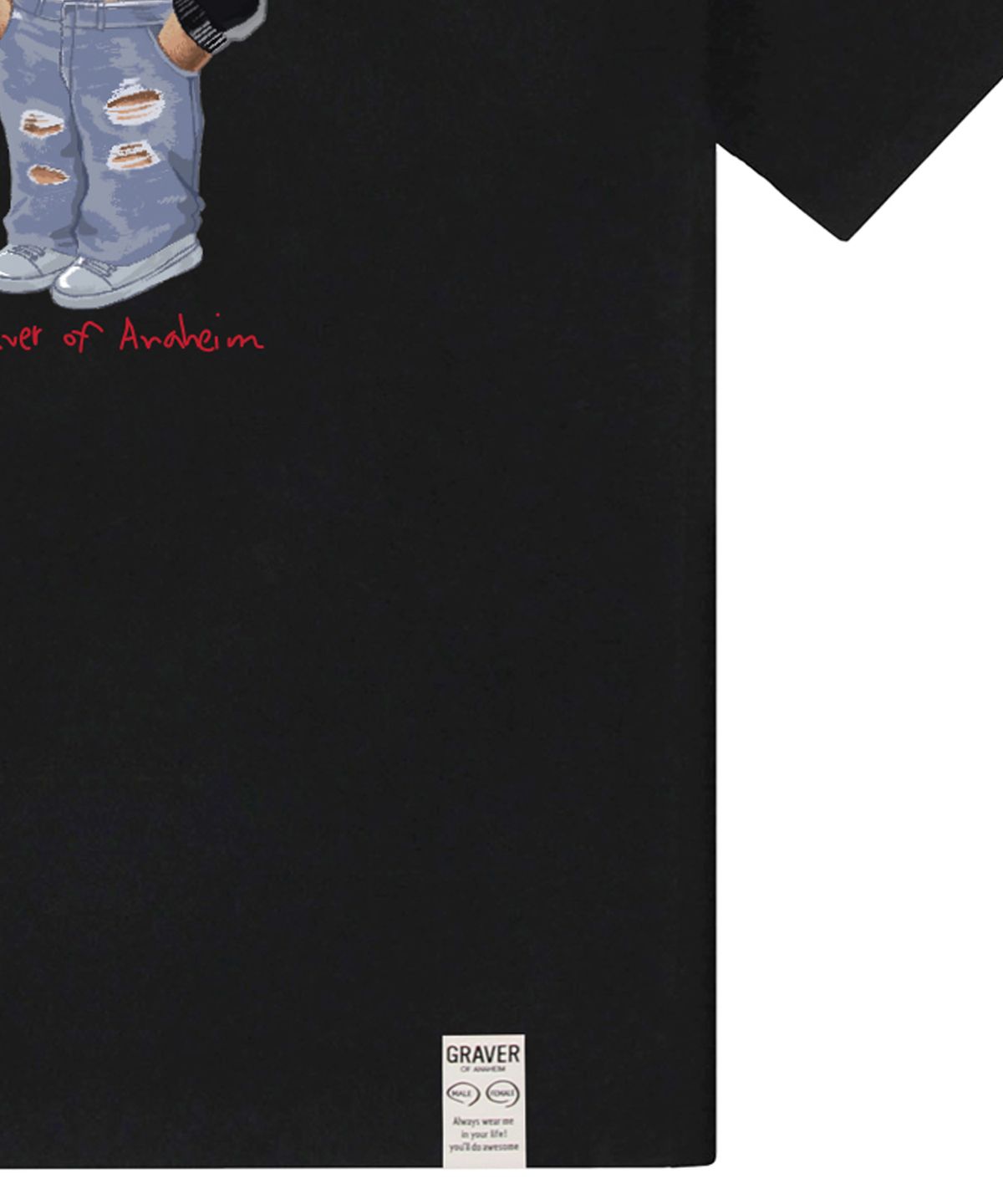 그레이버(GRAVER) [UNISEX]크롭 도그 스트리버 반팔티_블랙