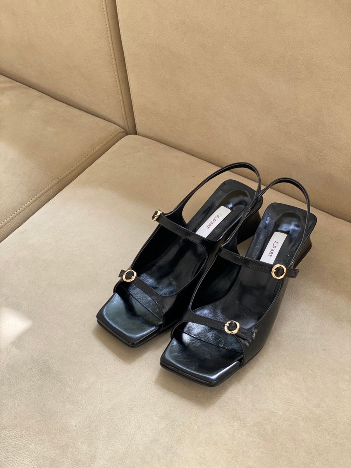 쥬다르(JEU DART) angel two buckle sandal black