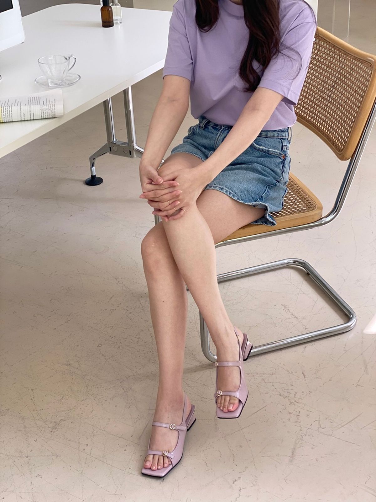 쥬다르(JEU DART) angel two buckle sandal lilac