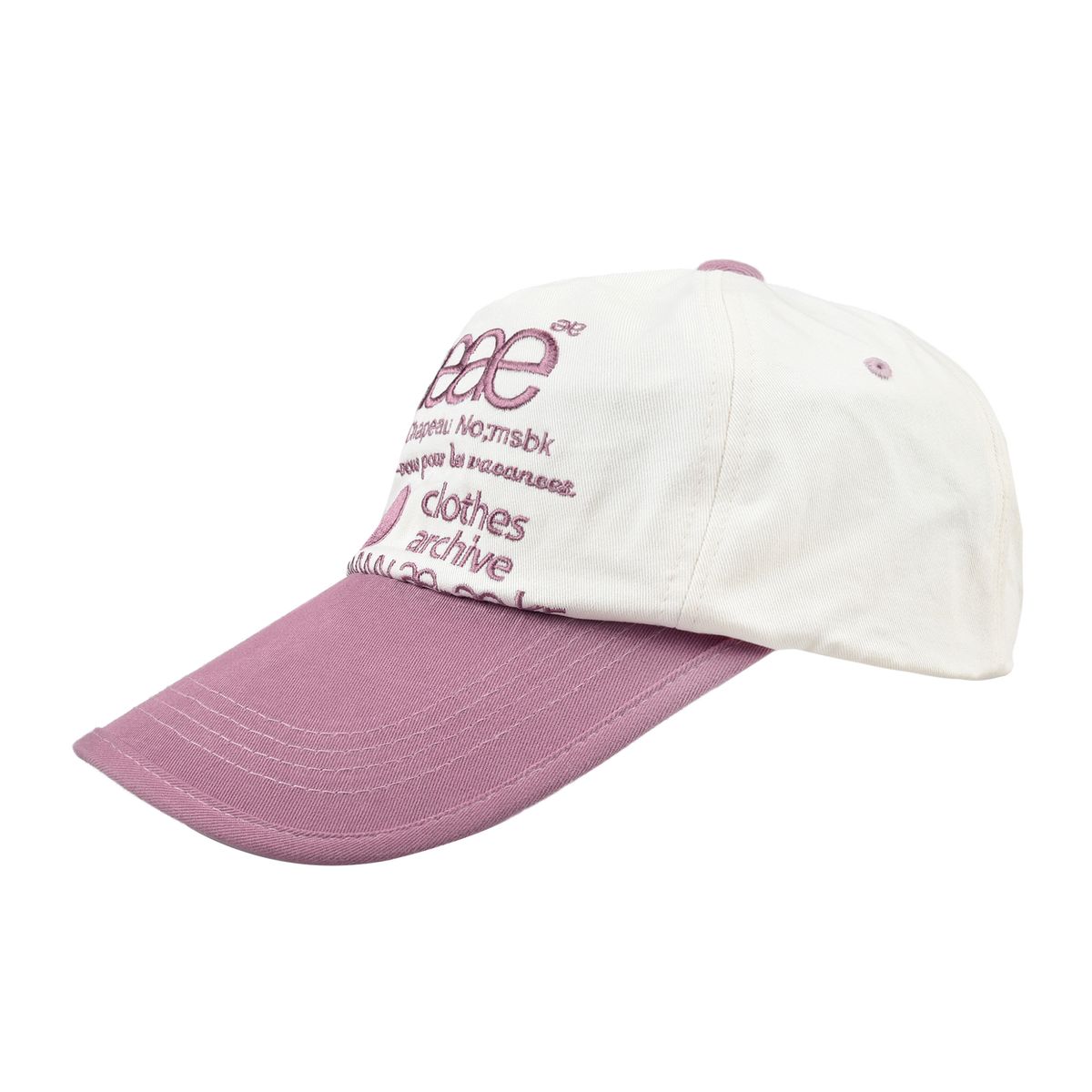 에이이에이이(AEAE) WEB LOGO TWO TONE BALL CAP - [WHITE/PINK]