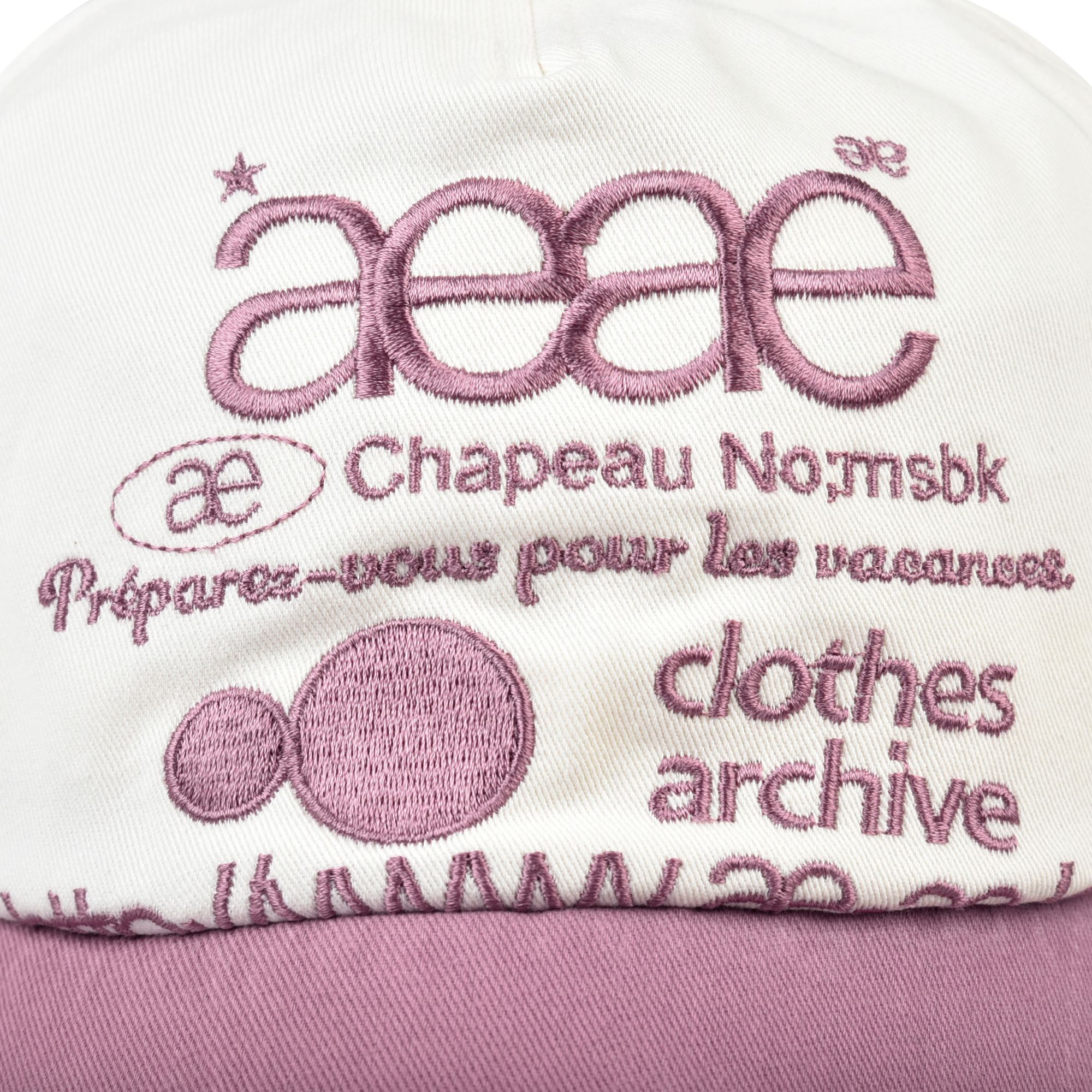 MUSINSA | AEAE WEB LOGO TWO TONE BALL CAP - [WHITE/PINK]