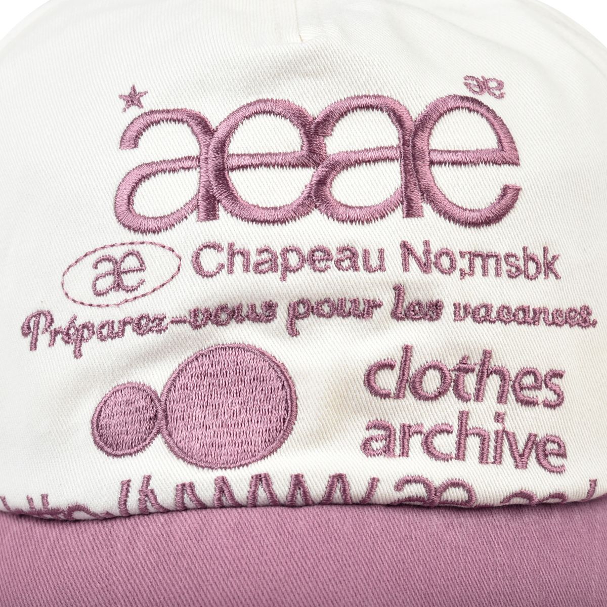 에이이에이이(AEAE) WEB LOGO TWO TONE BALL CAP - [WHITE/PINK]