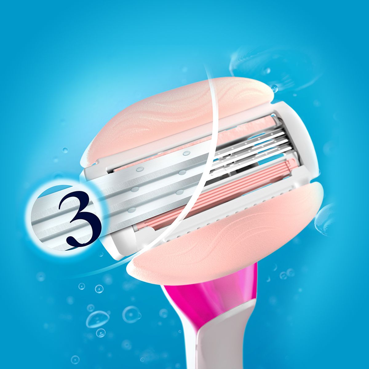 질레트(GILLETTE) 비너스 컴포트글라이드 화이트티 면도기 핸들 1입 + 면도날 2입