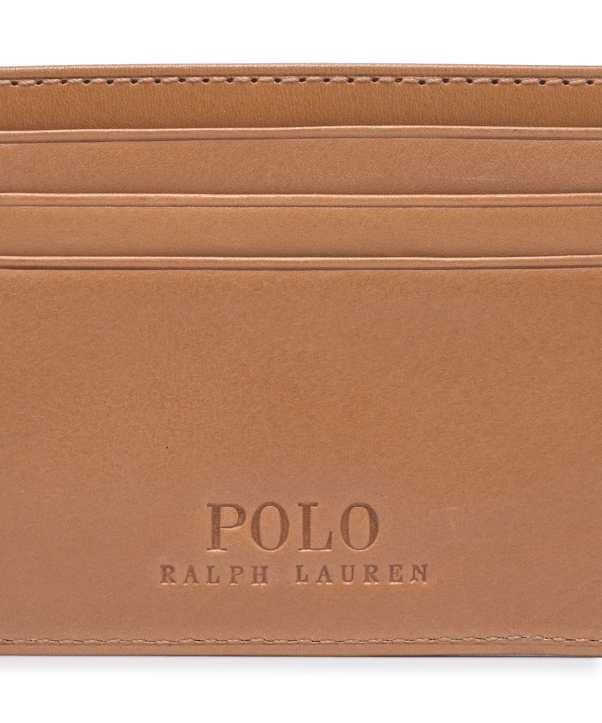 폴로 랄프 로렌(POLO RALPH LAUREN) 빌폴드 카우 레더 카드 케이스 - 베이지