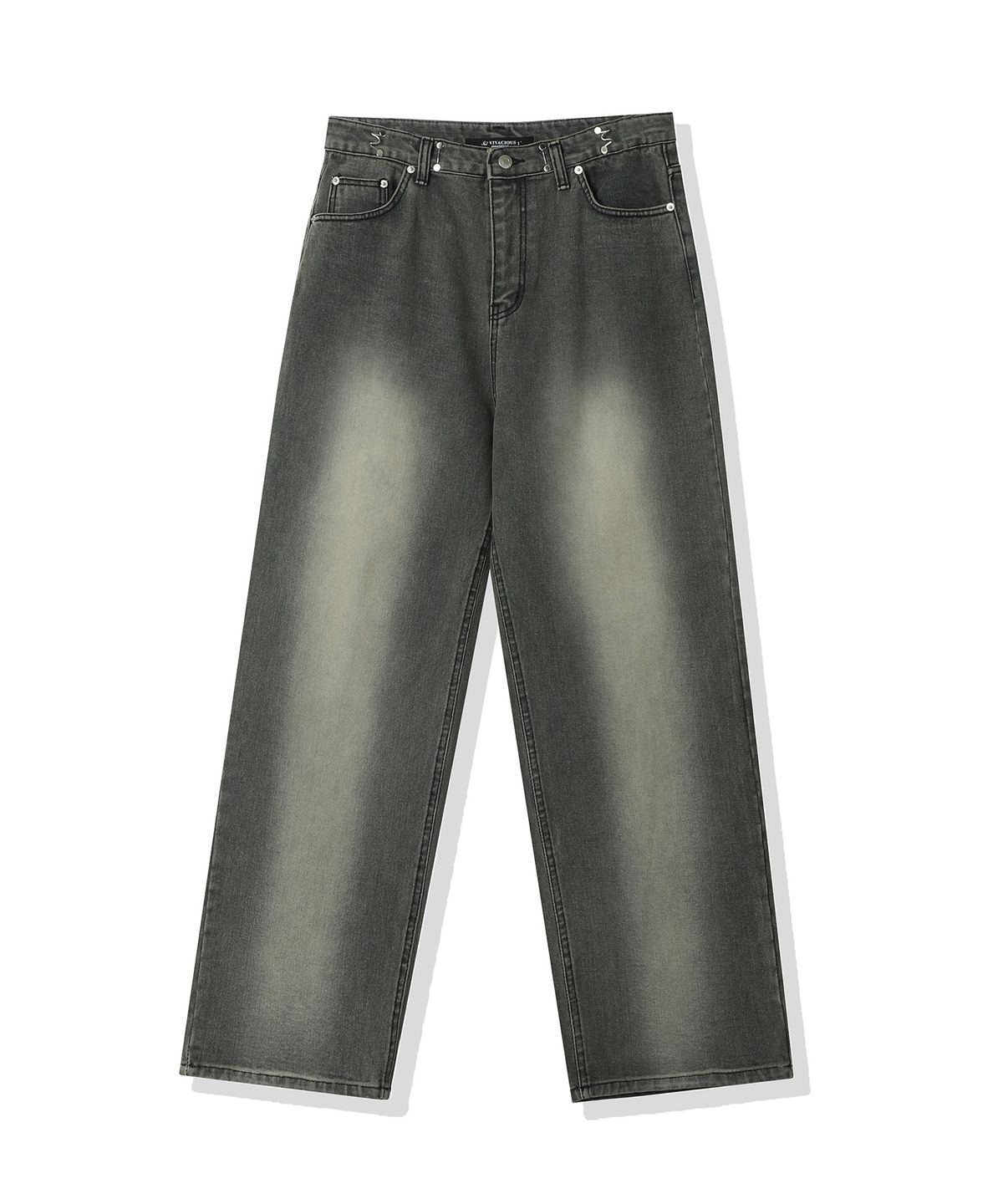 어반드레스(AVANDRESS) BUCKLE WIDE DENIM PANTS WASHING LIGHT BLUE