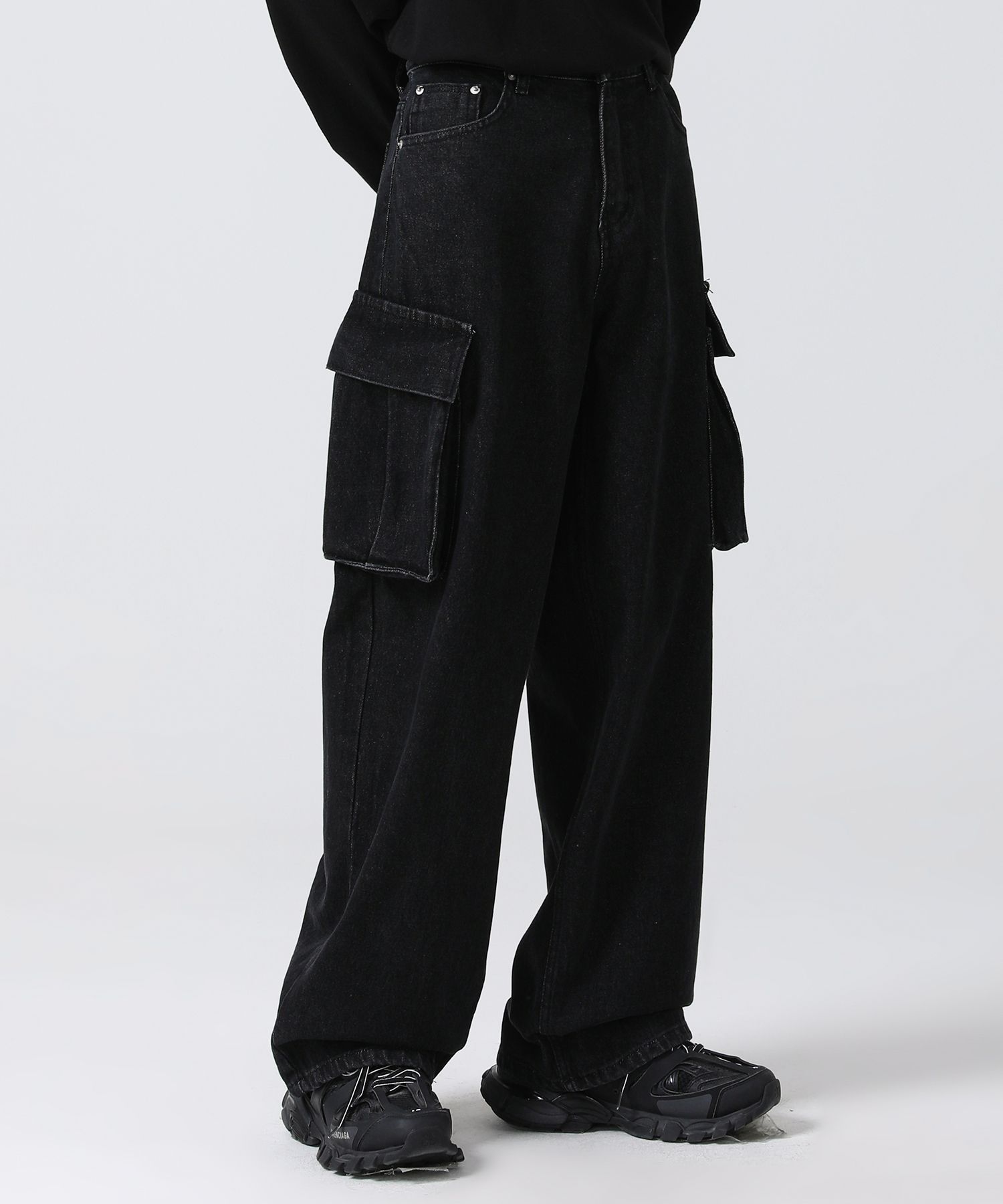 [AVANDRESS] real wide cargo pants★デニム AVANDRESS☆韓国☆人気☆男女兼用☆ real wide cargo pants 2色