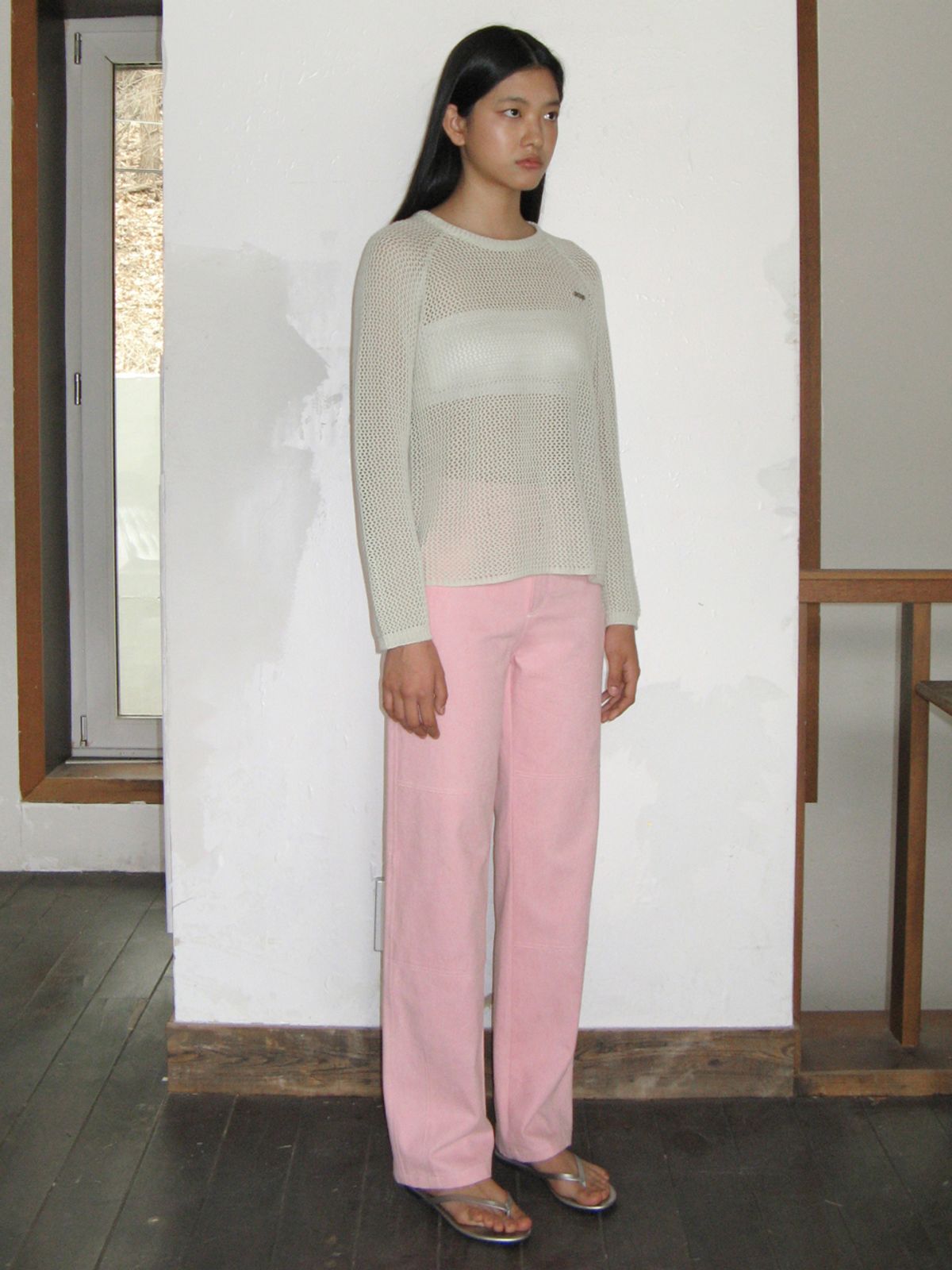 시눈(SINOON) PIGMENT WASHING PANTS (LIGHT PINK)