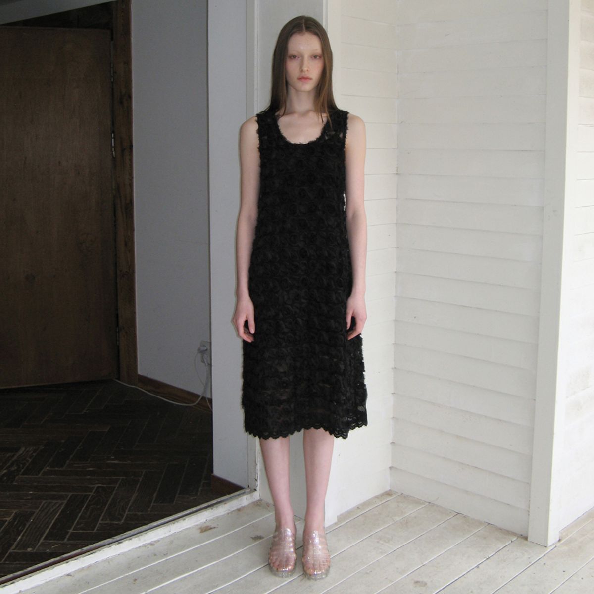 시눈(SINOON) FLOWER LACE DRESS (BLACK)