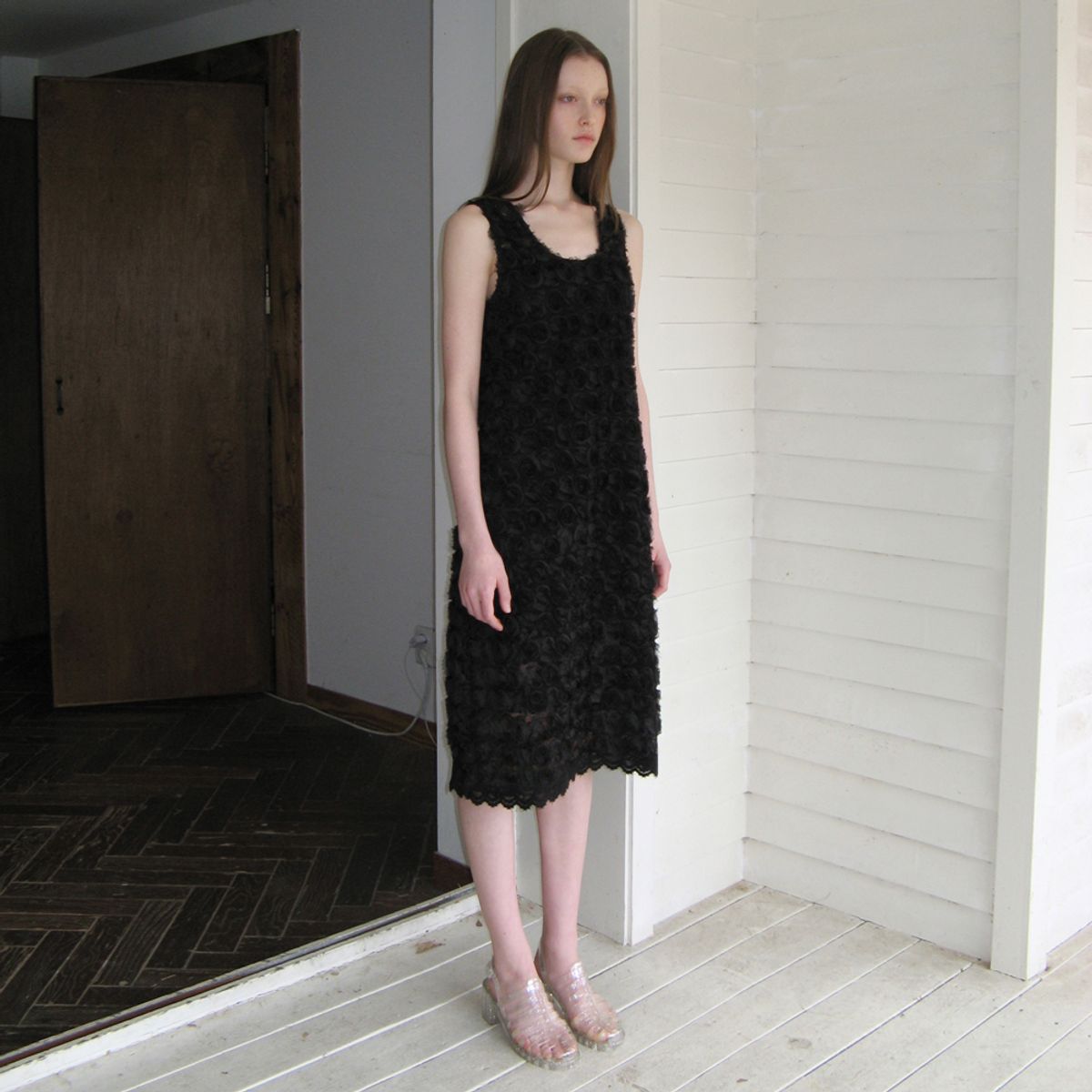시눈(SINOON) FLOWER LACE DRESS (BLACK)