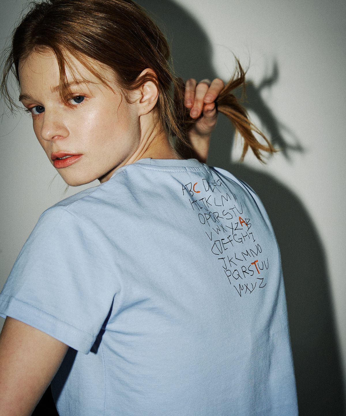 사라나기(SARANAGI) SE01-CROP DOODLE TSHIRT SKY BLUE