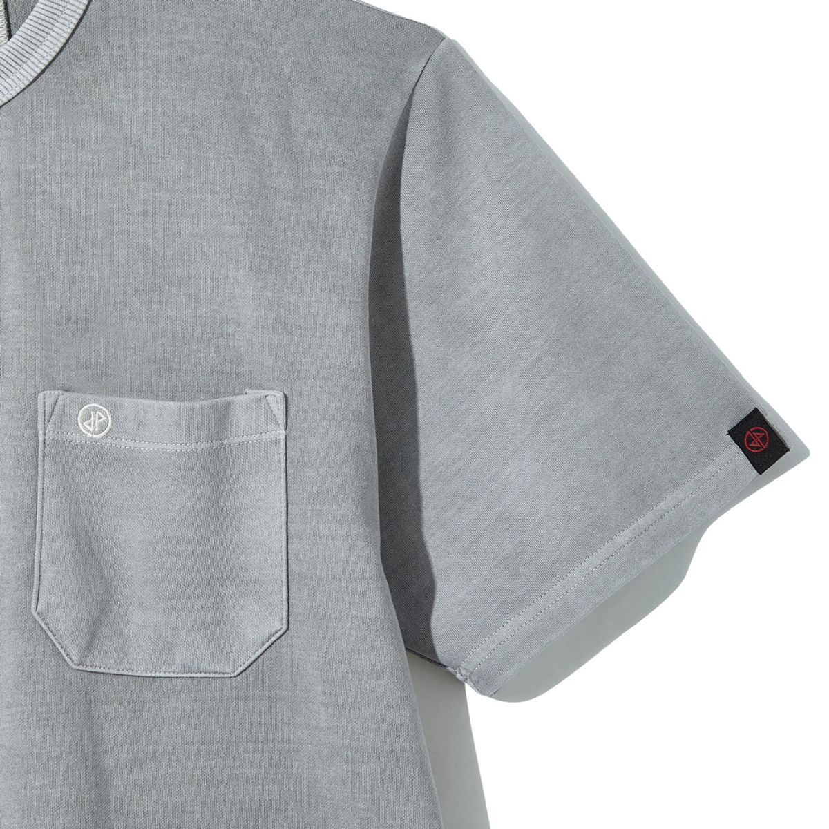 왕관(WANGGWAN) 피그먼트 포켓 BCT 오버핏 반팔 티셔츠 (Grey)