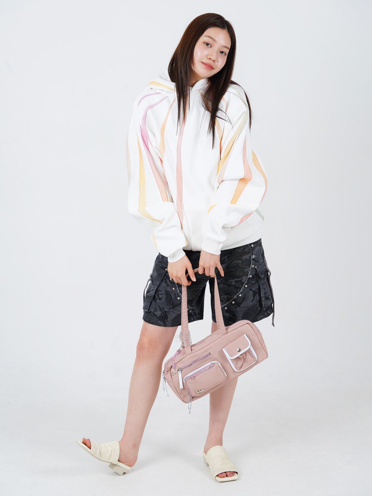 무음(MUWM) [리사이클] 야누스 카고백 Ianus Cargo Bag (Pastel Pink)