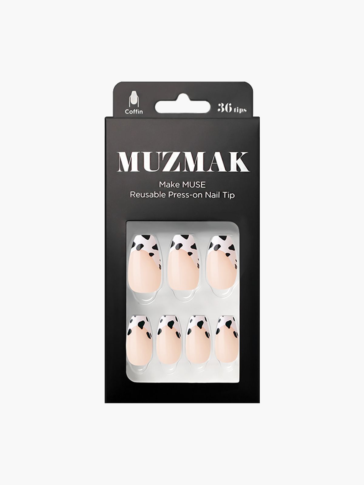 뮤즈마크(MUZMAK) 리유저블 네일팁 밀크 카우(코핀)