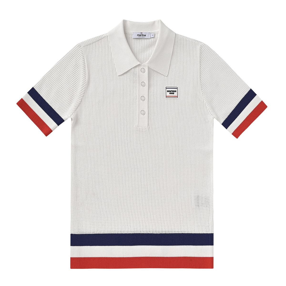 마틴골프(MARTINE GOLF) Tricolor Point Collar Sweater_White