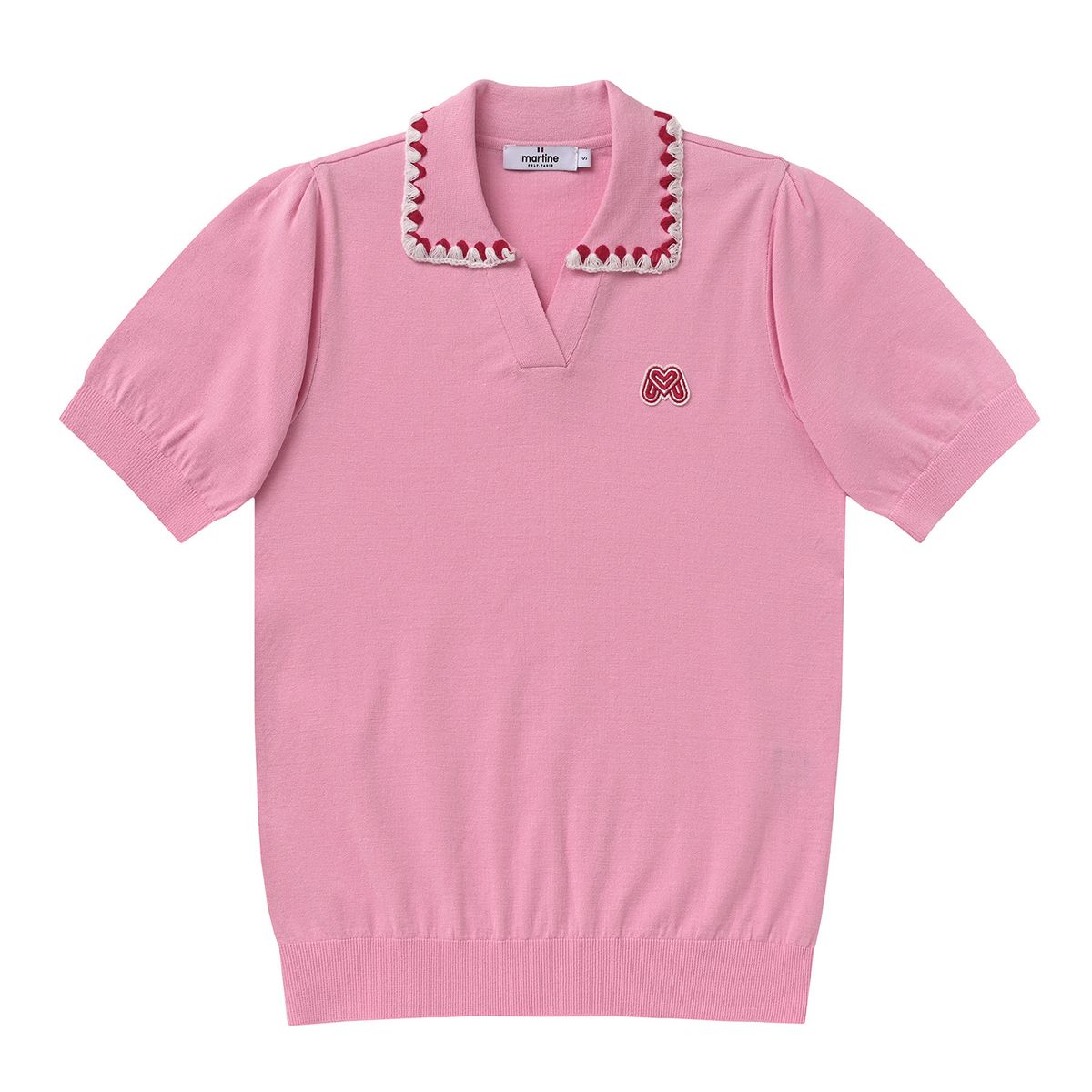 마틴골프(MARTINE GOLF) V-neck Collar Sweater_Pink