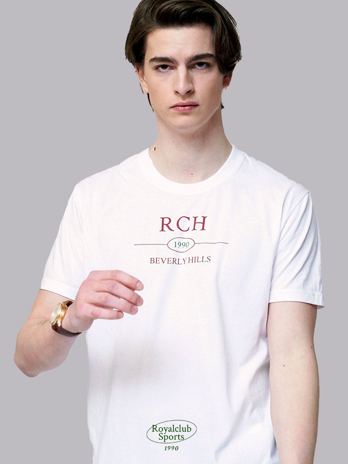 로열클럽홀리데이(ROYAL CLUB HOLIDAY) RCH 베버리힐즈 반팔 티셔츠  화이트