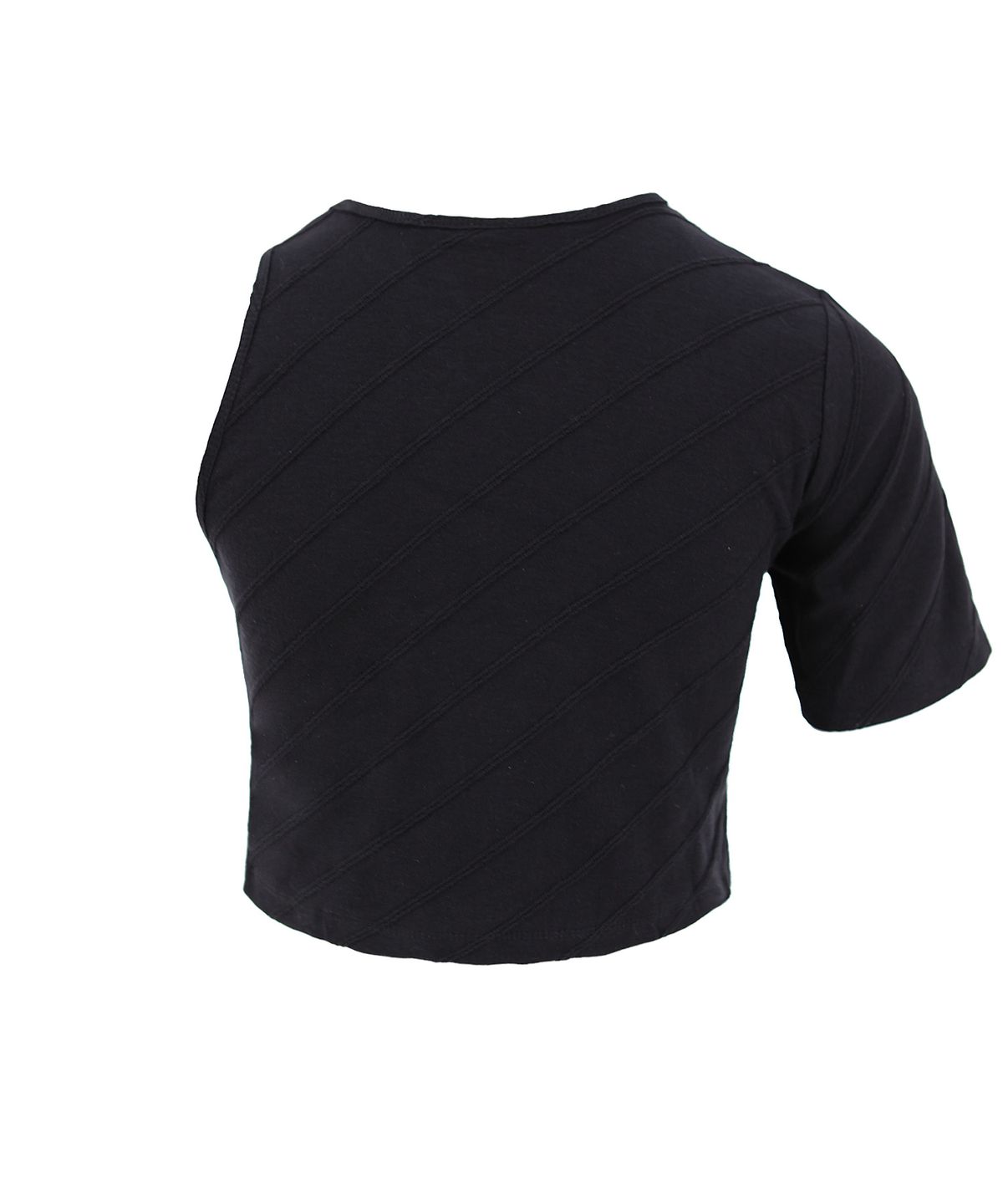플라즈마스페어(PLASMA SPHERE) UNBALANCE T-SHIRT IN BLACK(언발란스 크롭티)