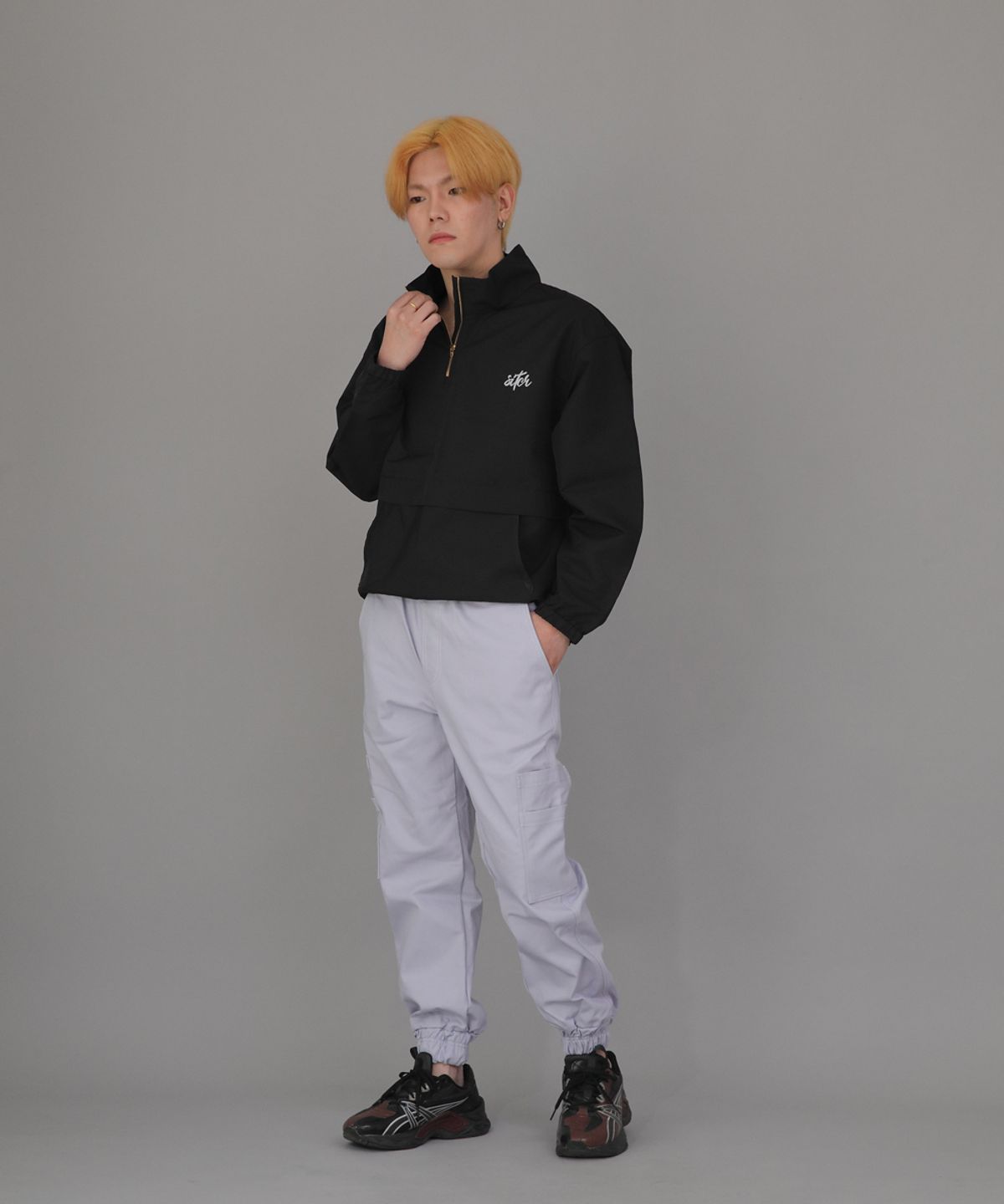 세인트크루(SAINTCREW) 볼드 앵클밴드 카고조거 팬츠 BAC-328 라이트퍼플
