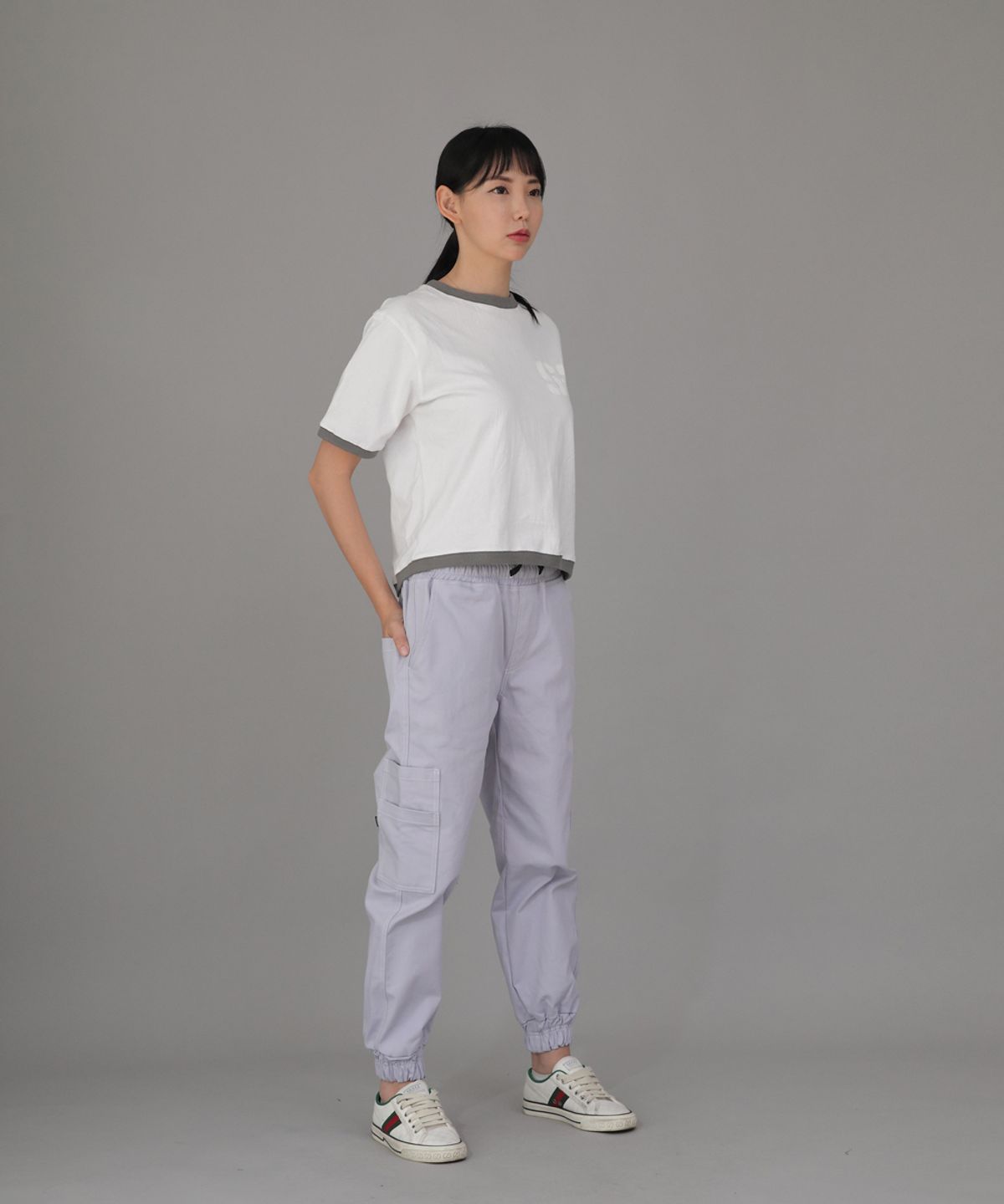 세인트크루(SAINTCREW) 볼드 앵클밴드 카고조거 팬츠 BAC-328 라이트퍼플