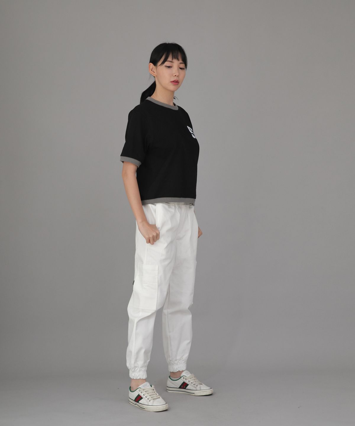 세인트크루(SAINTCREW) 볼드 앵클밴드 카고조거 팬츠 BAC-328 화이트