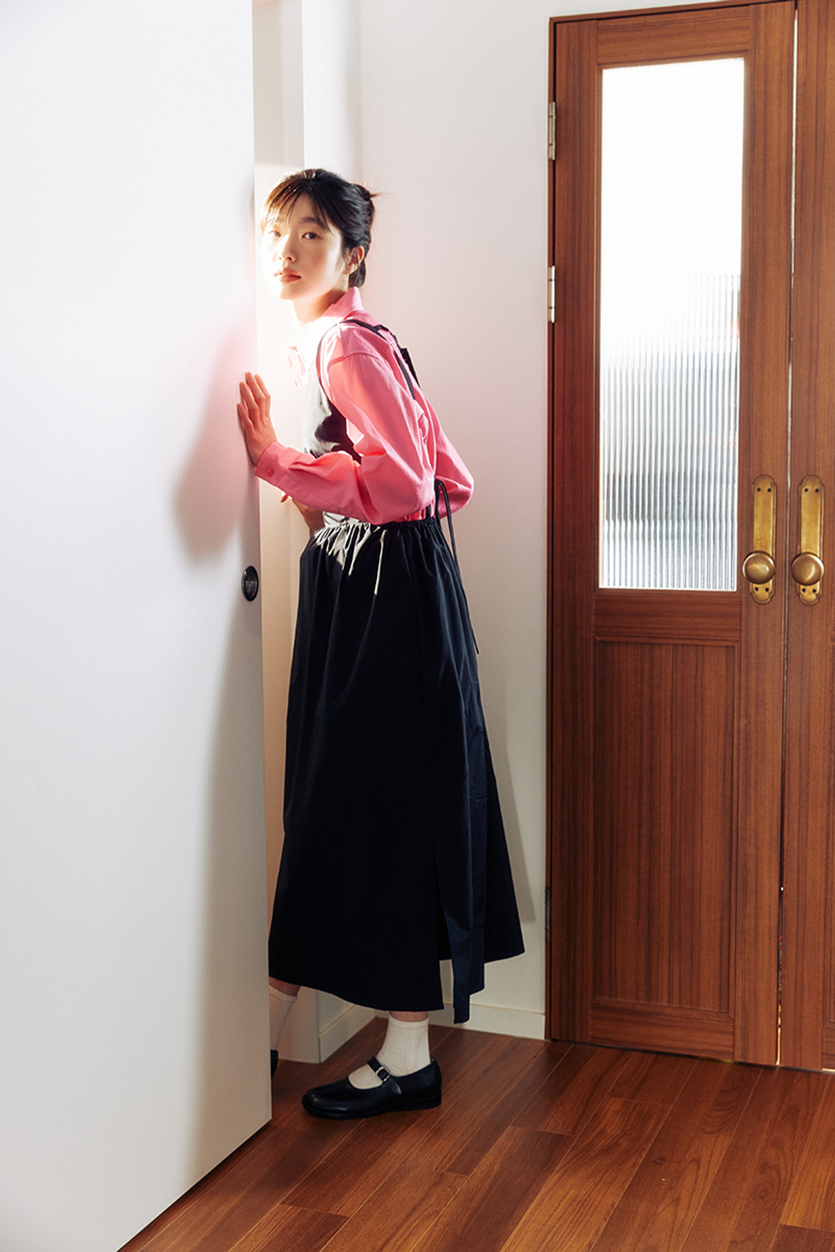 쿠키시(KOOKEESEE) 레이어드 슬리브리스 원피스 (블랙)