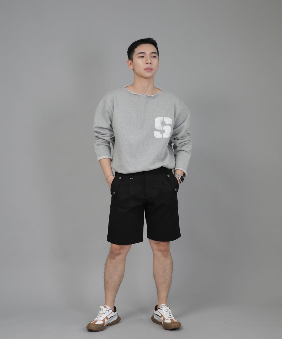 세인트크루(SAINTCREW) 잉글리시맨  하프밴드 쇼츠 EMH-339 블랙