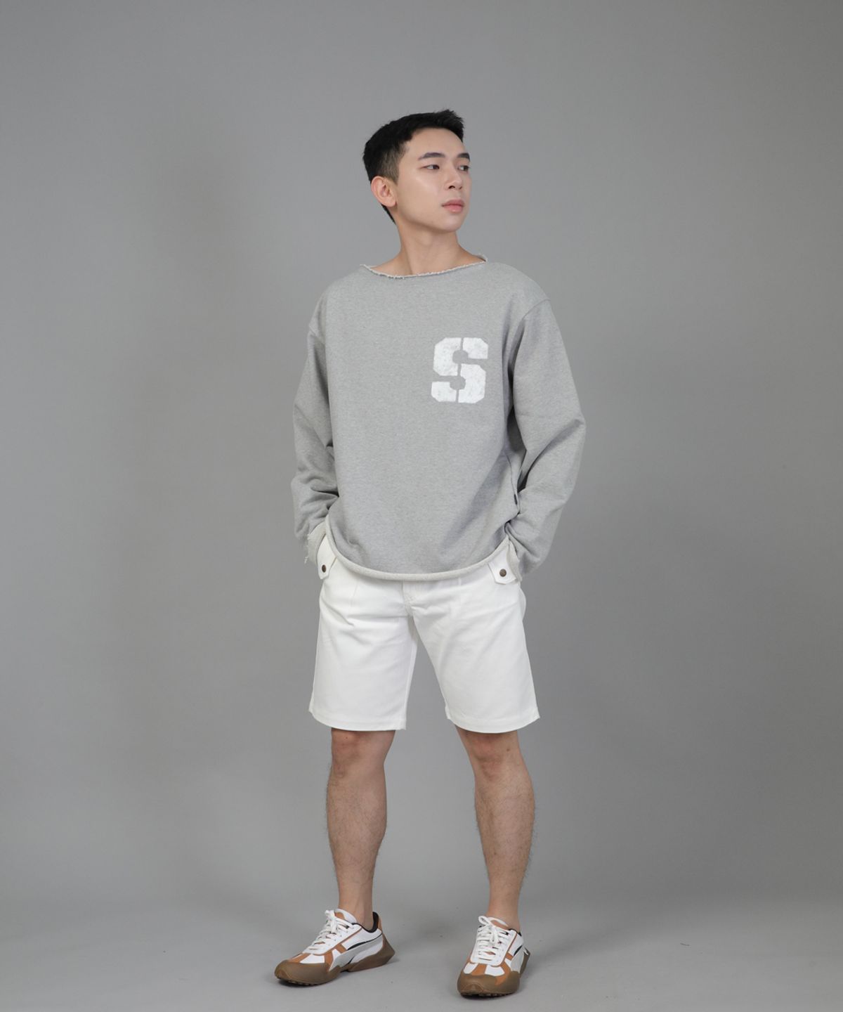 세인트크루(SAINTCREW) 잉글리시맨  하프밴드 쇼츠 EMH-339 화이트