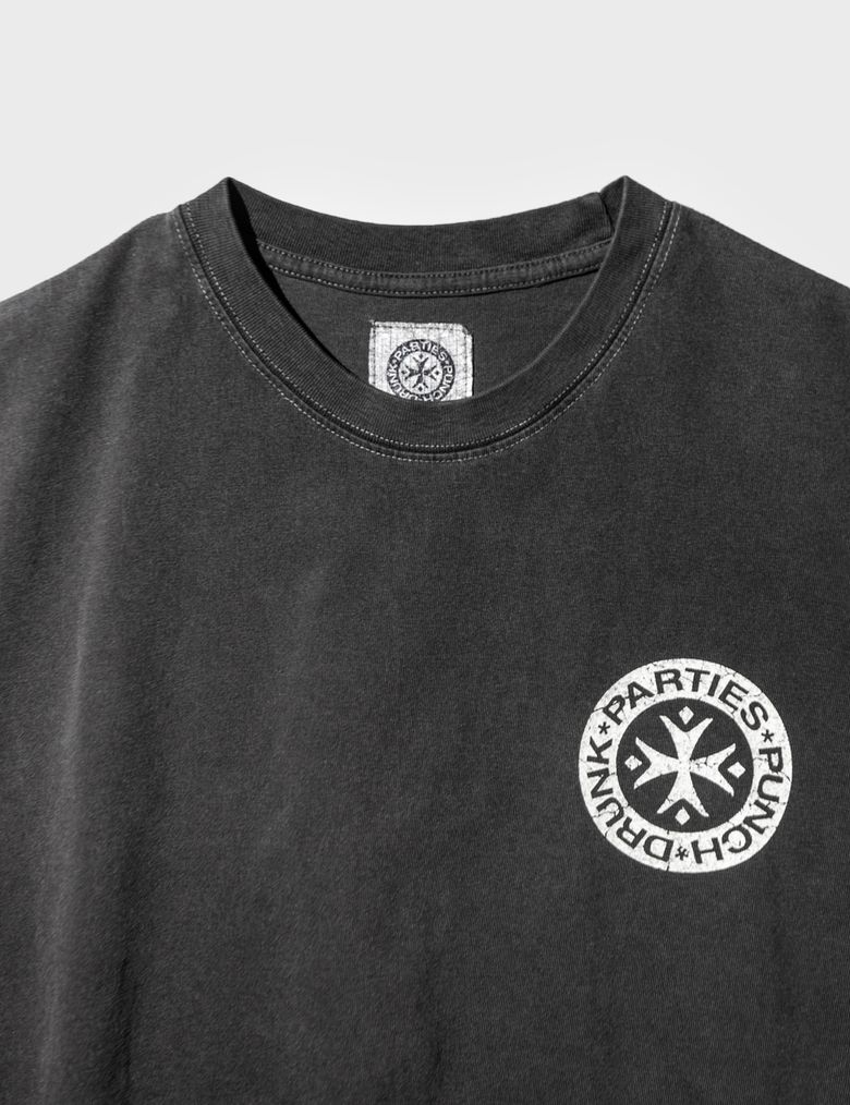 Hurt Logo Garment Dyed Tee (CHARCOAL)