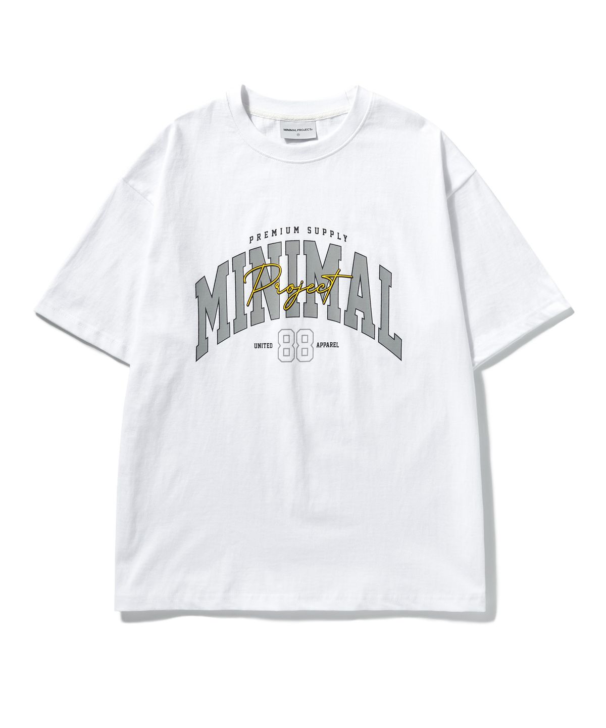 미니멀프로젝트(MINIMALPROJECT) 88 아치 로고 오버핏 반팔티셔츠 MST150 [WHITE]