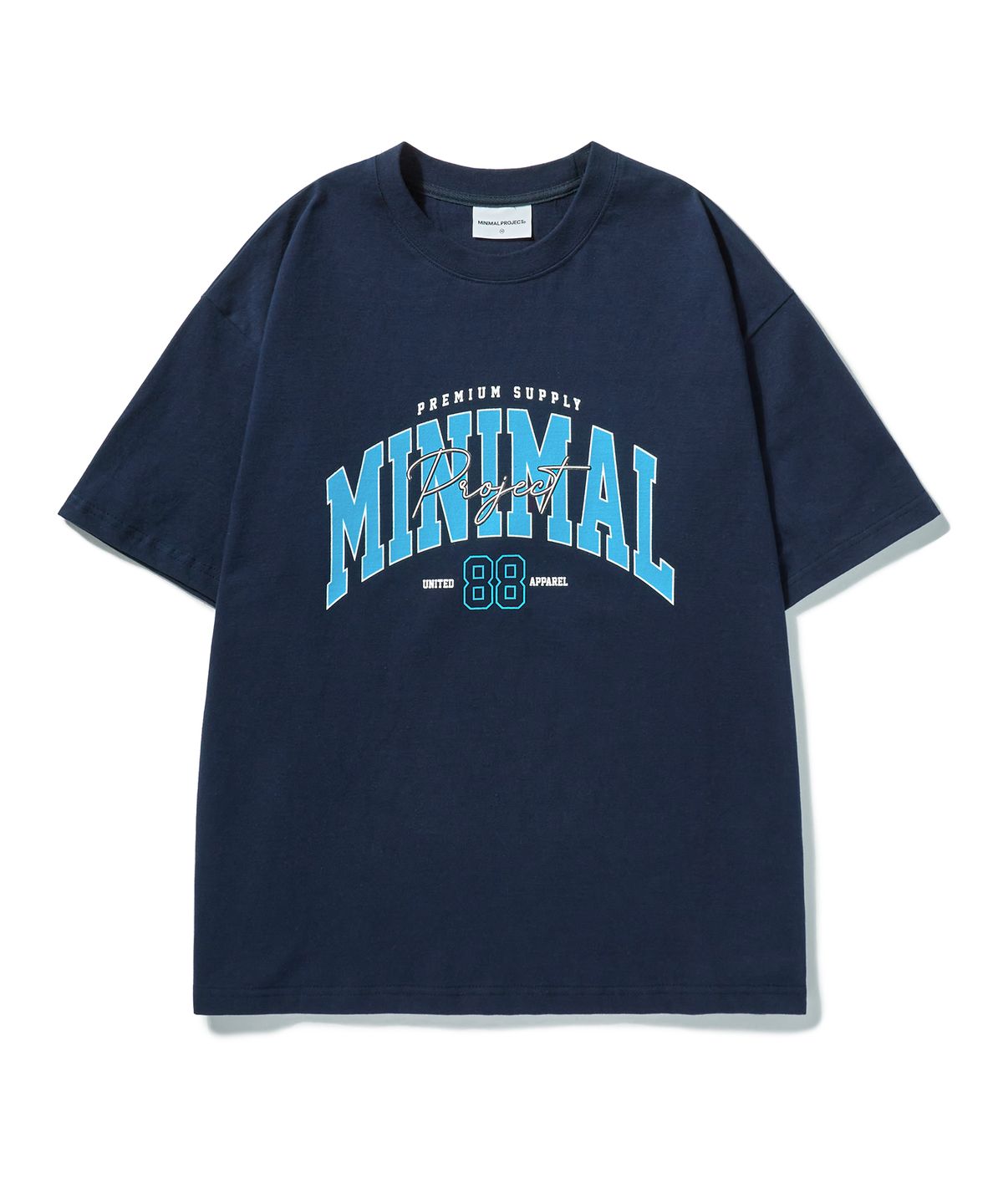 미니멀프로젝트(MINIMALPROJECT) 88 아치 로고 오버핏 반팔티셔츠 MST150 [NAVY]