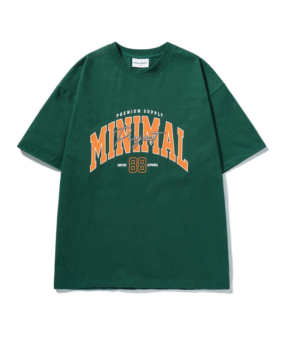 미니멀프로젝트(MINIMALPROJECT) 88 아치 로고 오버핏 반팔티셔츠 MST150 [GREEN]