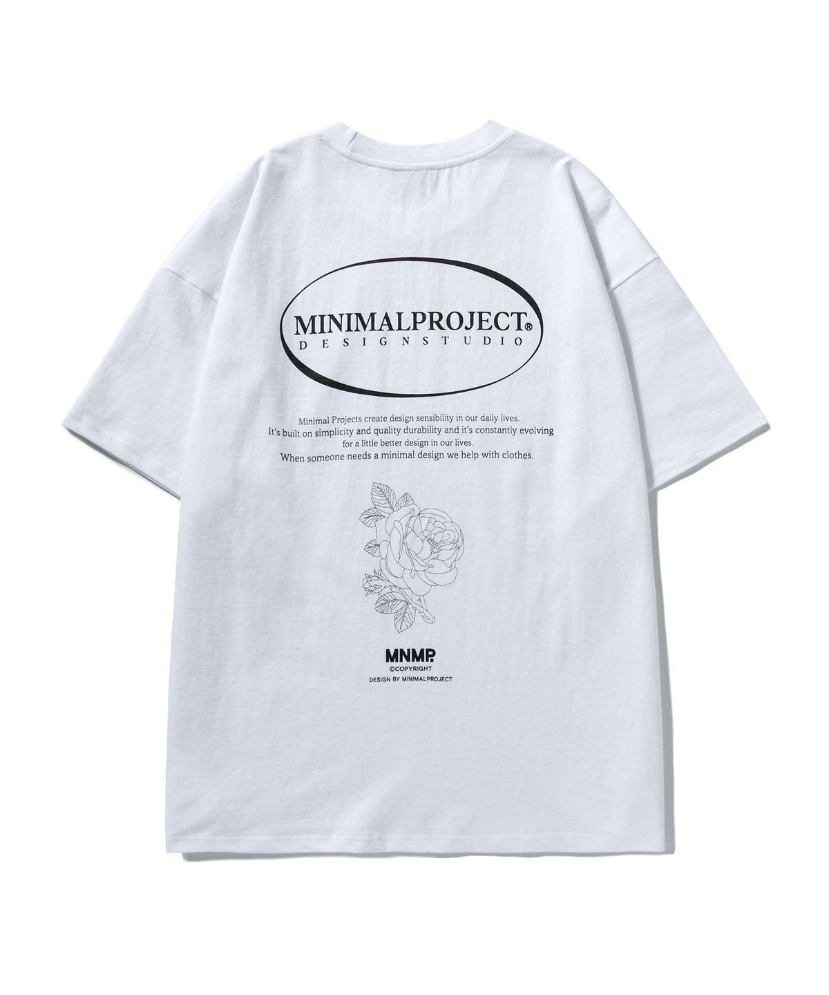 미니멀프로젝트(MINIMALPROJECT) 서클 로고 플라워 오버핏 반팔티셔츠 MST151 [WHITE]