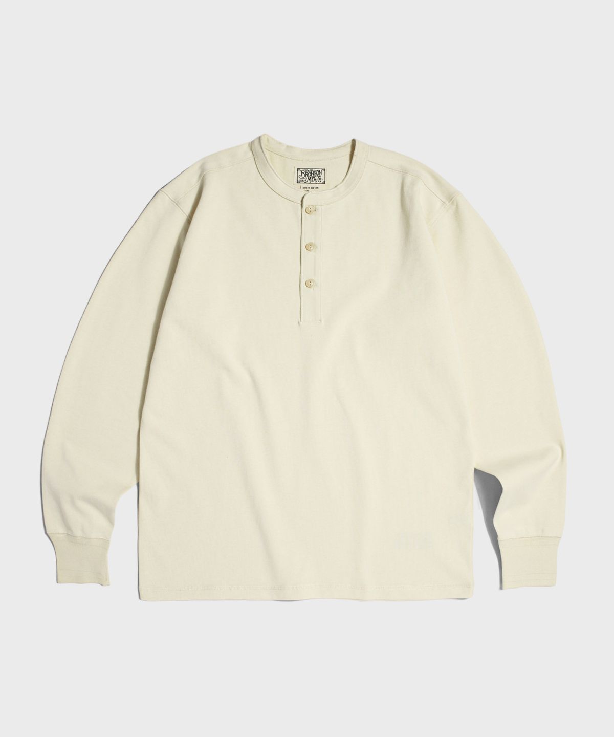브론슨(BRONSON) Vintage Long Sleeve Henley Shirt Apricot