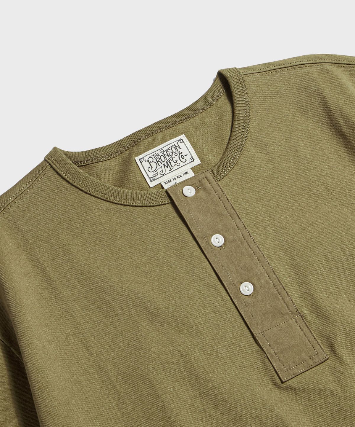 브론슨(BRONSON) Vintage Short Sleeve Henley Tee Green