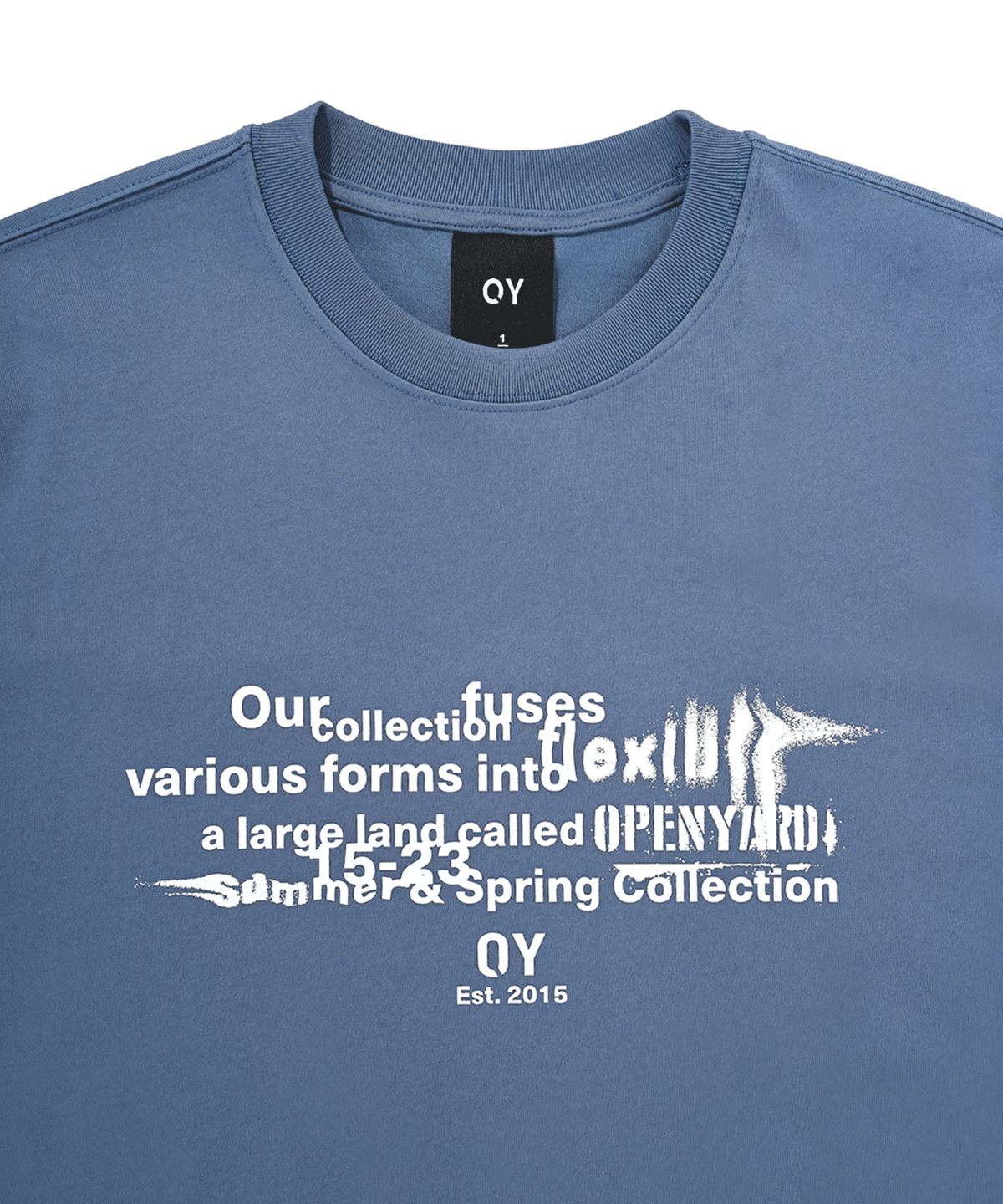 오픈야드(오와이)(OPENYARD(OY)) VANISH TYPO LOGO T-VINTAGE BLUE