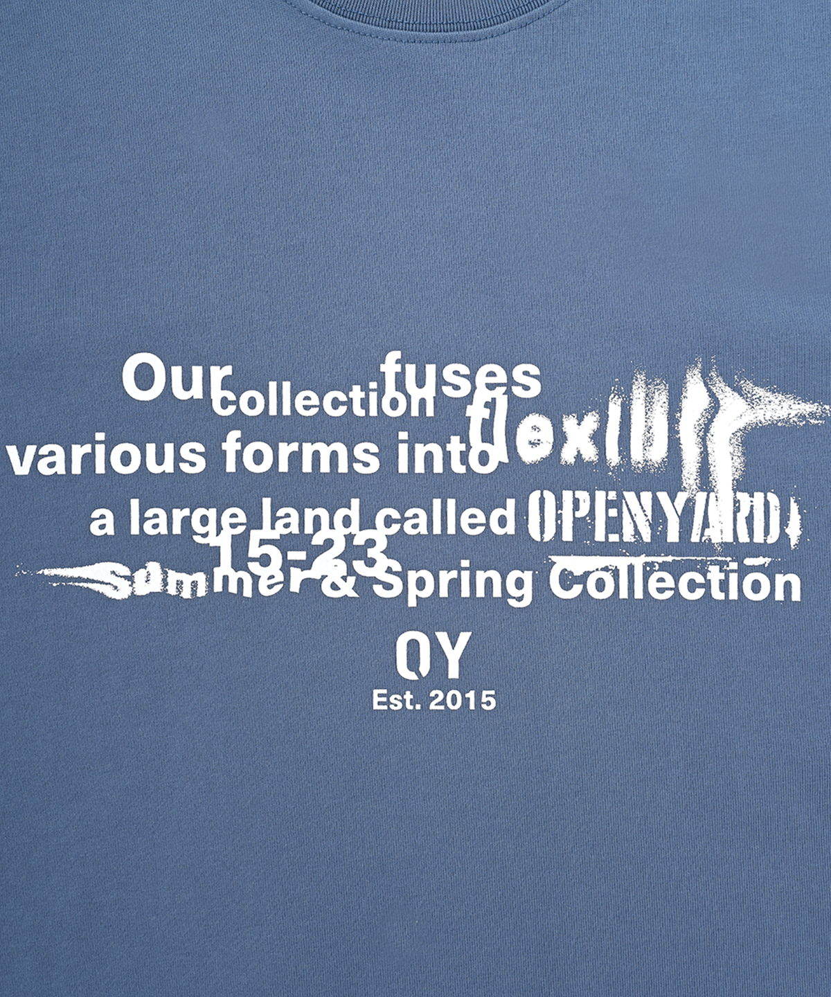 오픈야드(오와이)(OPENYARD(OY)) VANISH TYPO LOGO T-VINTAGE BLUE