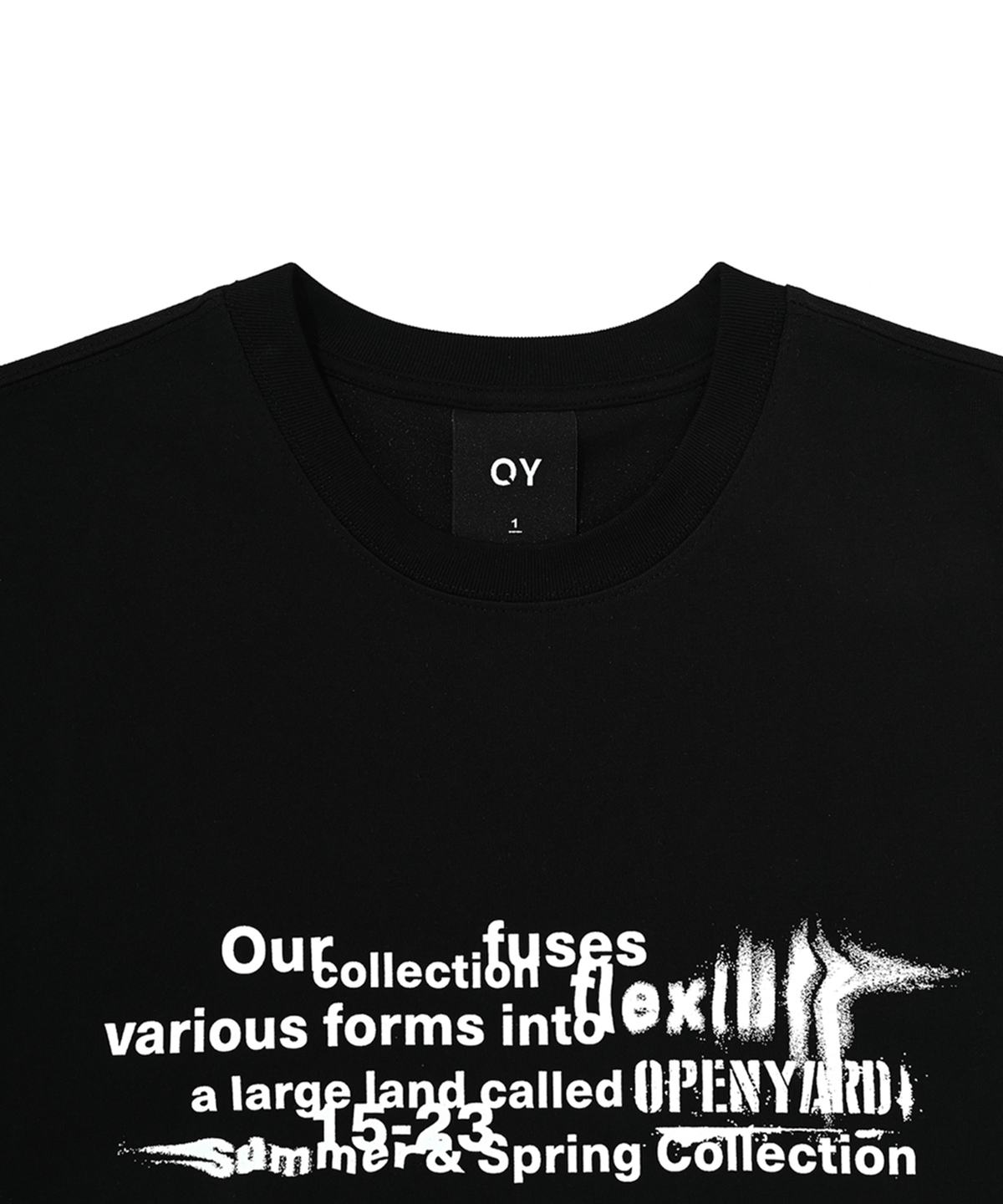 오픈야드(오와이)(OPENYARD(OY)) VANISH TYPO LOGO T-BLACK