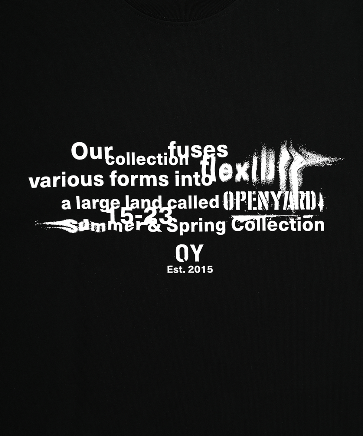 오픈야드(오와이)(OPENYARD(OY)) VANISH TYPO LOGO T-BLACK