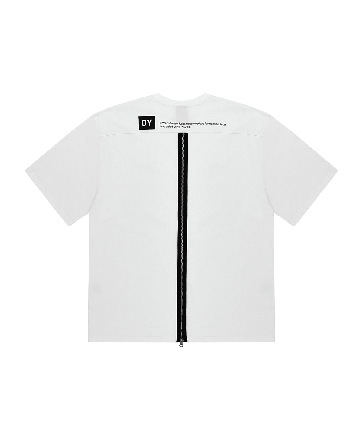 오픈야드(오와이)(OPENYARD(OY)) BACK METAL ZIPPER LOGO T-WHITE