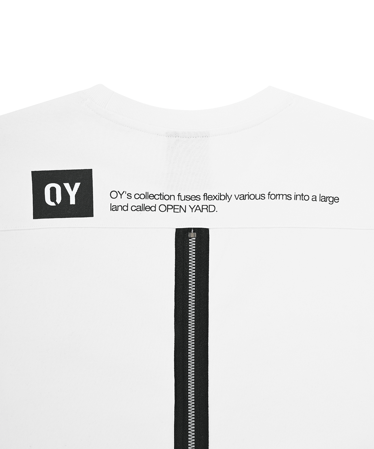오픈야드(오와이)(OPENYARD(OY)) BACK METAL ZIPPER LOGO T-WHITE