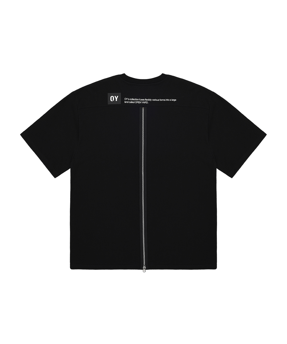오픈야드(오와이)(OPENYARD(OY)) BACK METAL ZIPPER LOGO T-BLACK